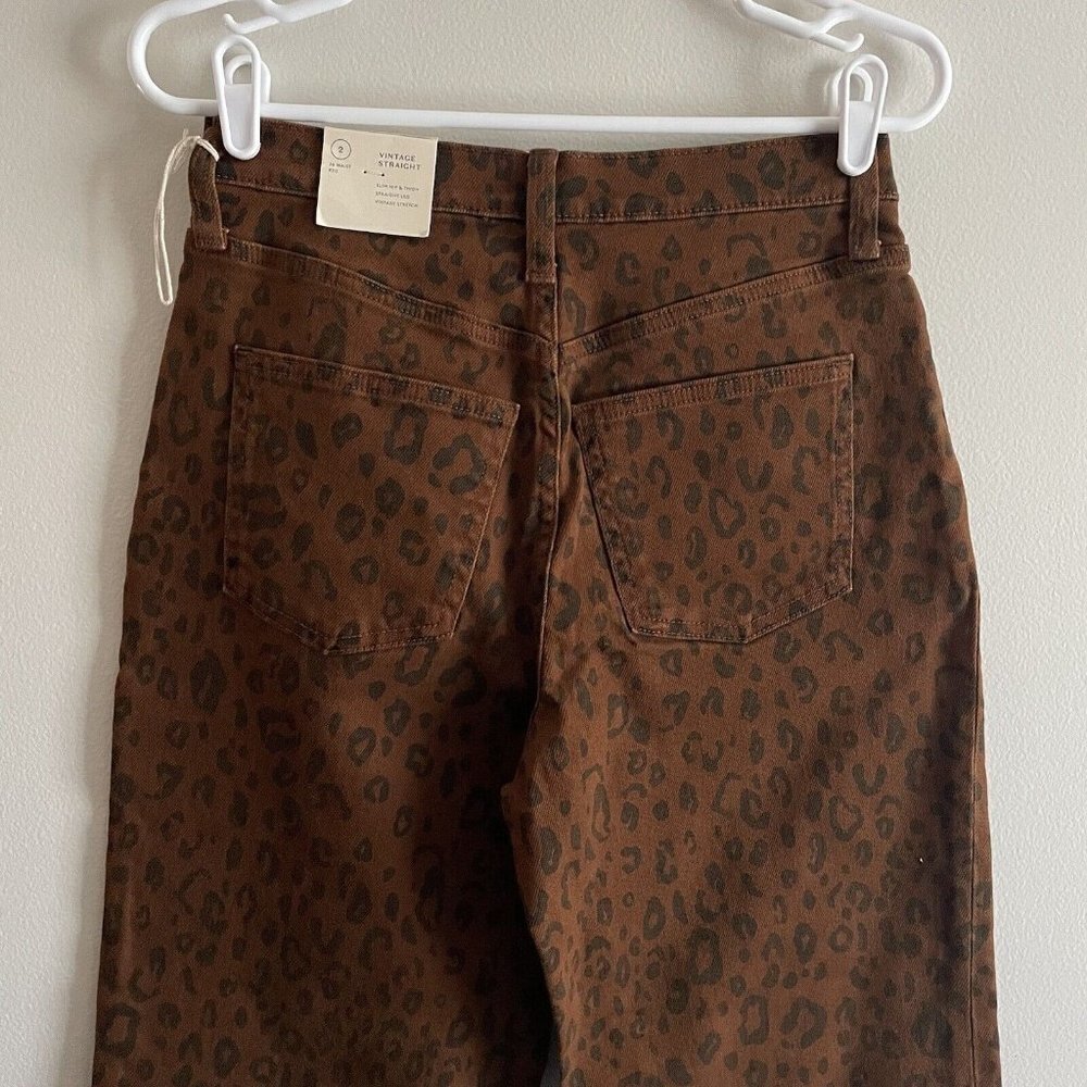 Universal Thread Women 2/26R Brown Leopard High Rise Vintage Straight Jean NWT - Picture 8 of 12